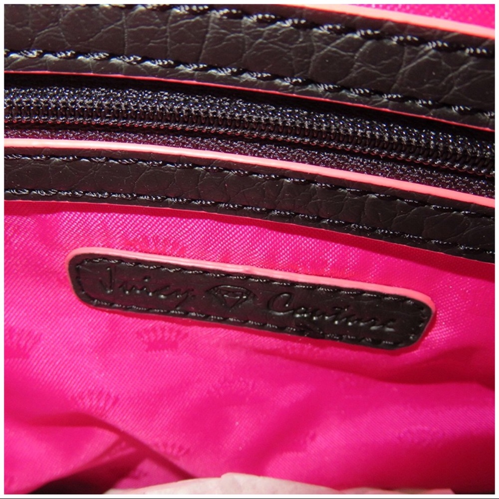 JUICY COUTURE Sport Tote Bag Black & Pink Heart - Picture 4 of 7
